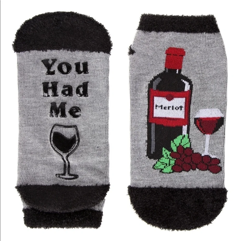 MeMoi Wine Printed Non Skid  Socks